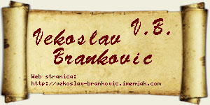 Vekoslav Branković vizit kartica